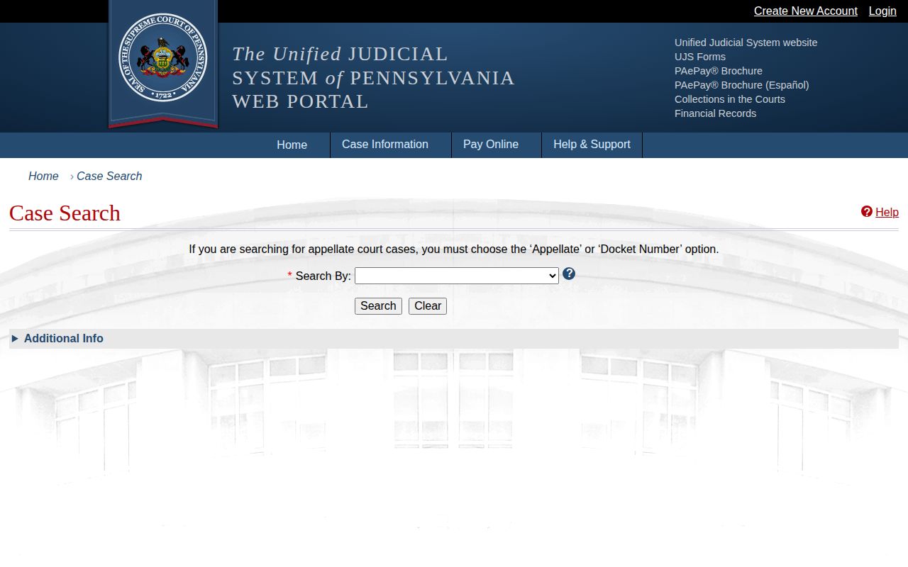 Crawford County warrant research source at Pennsylvania UJS Case Search